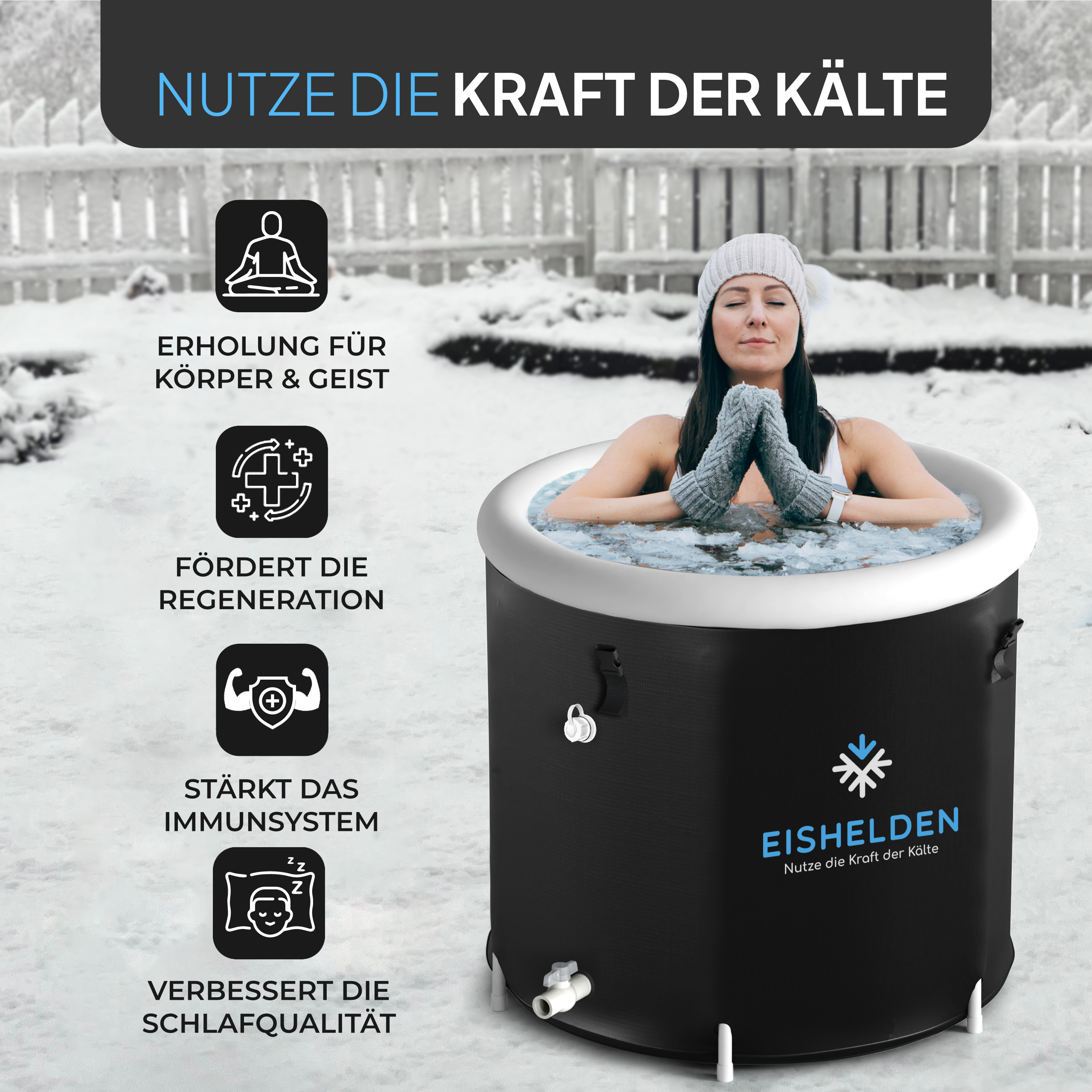 Eishelden Premium Eisbad Komplettset (+ GRATIS Wasserpflege)