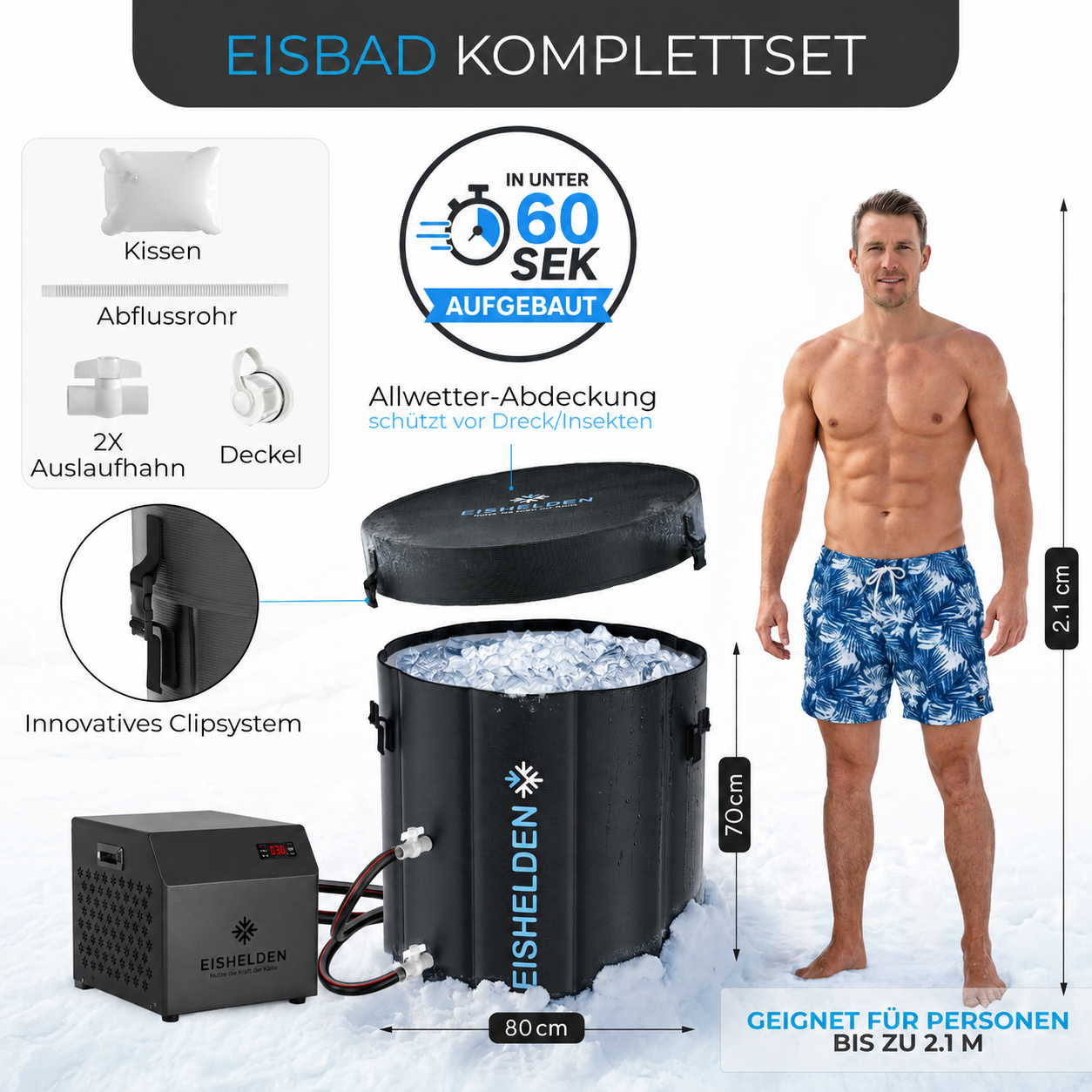 Eisbad & Durchlaufkühler Björn | All-in-One Eisbad Set