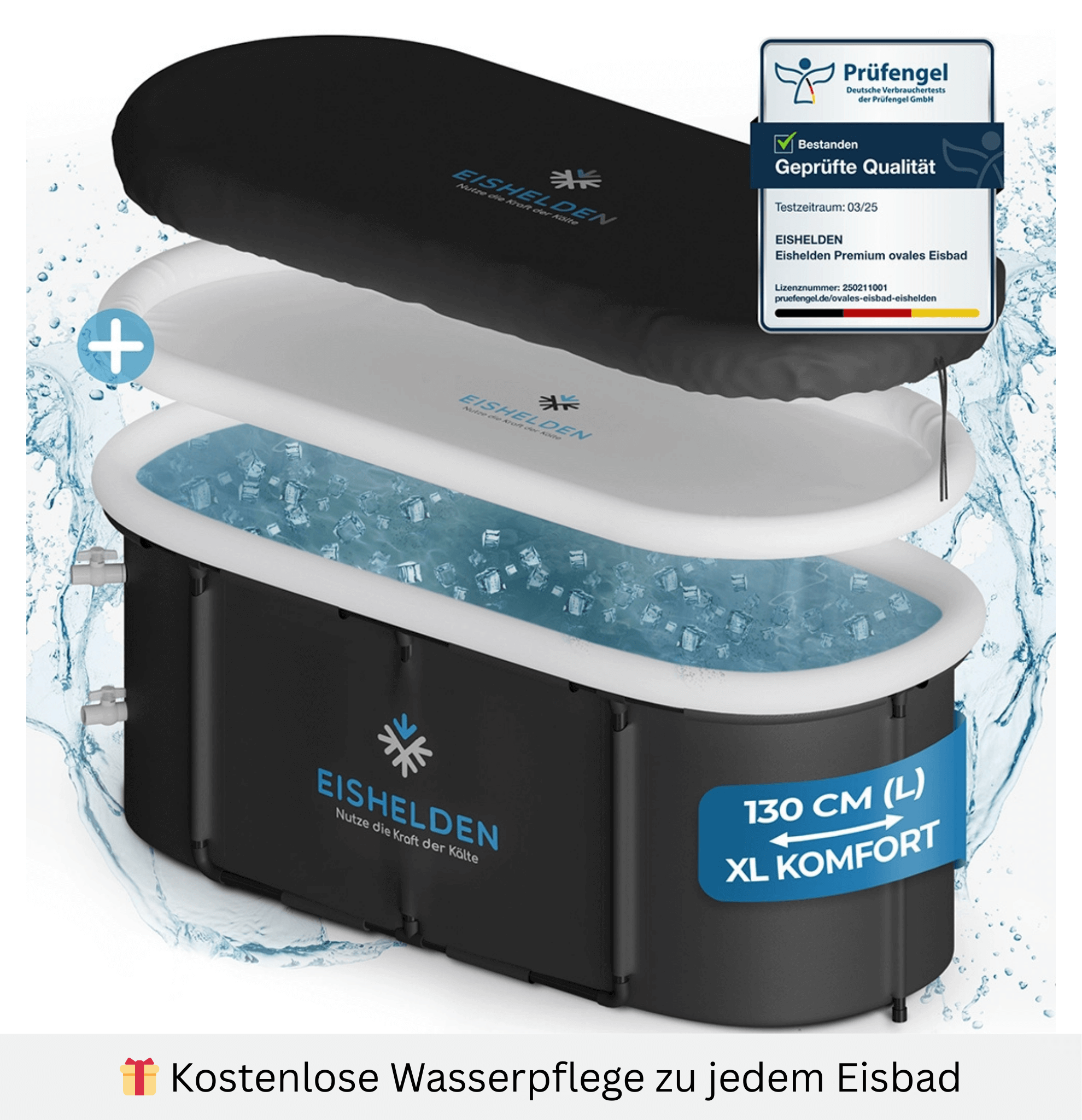 Eishelden Premium ovales Eisbad Komplettset (+ GRATIS Wasserpflege)