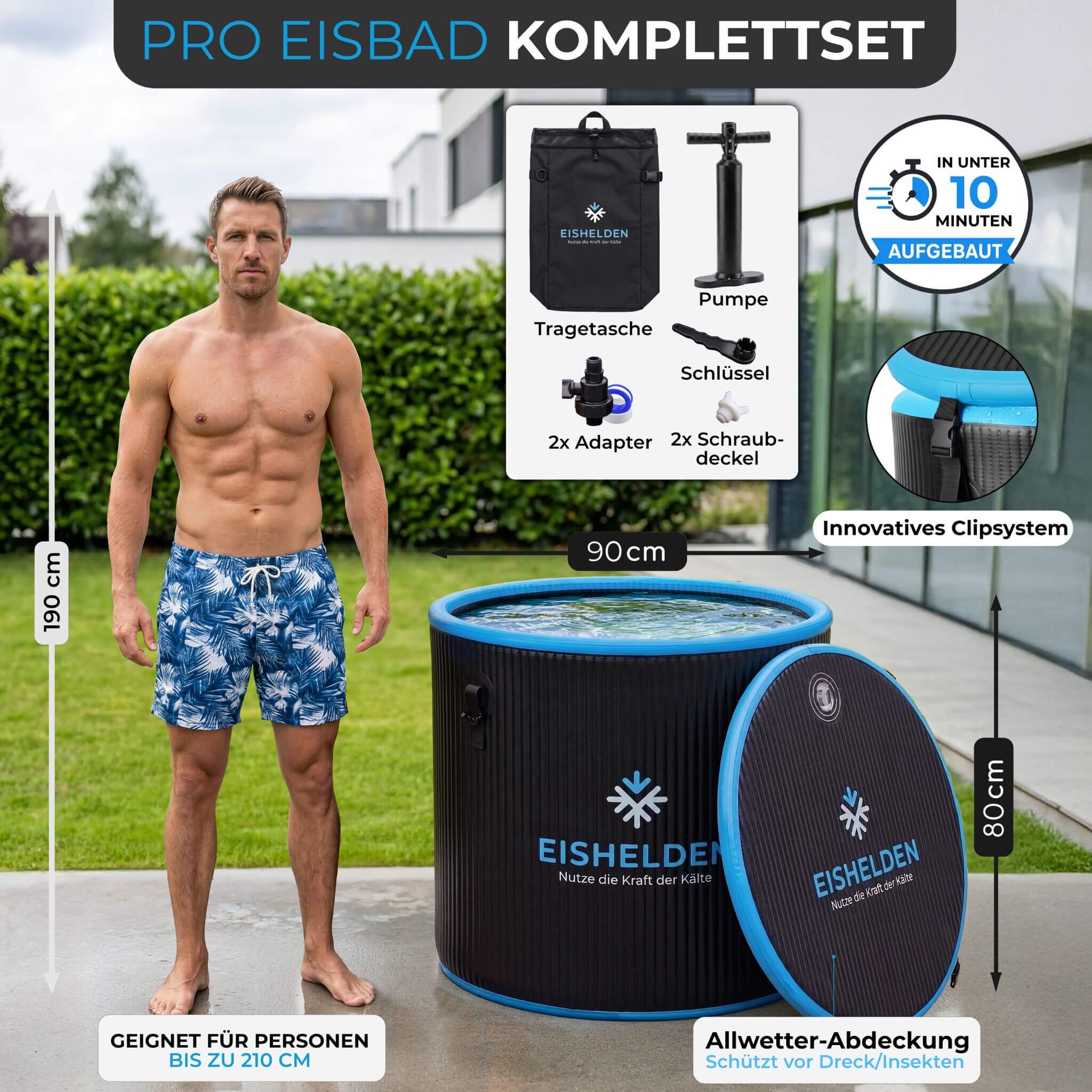 Eisbad Pro & Durchlaufkühler Björn | All-in-One Eisbad Set