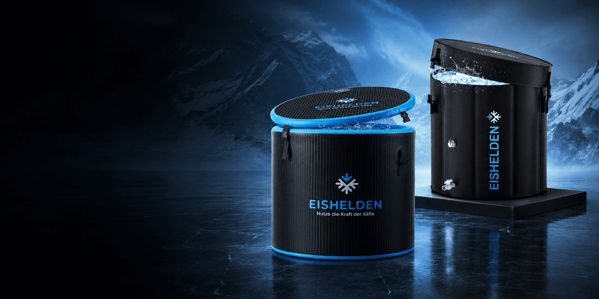 Eishelden Eisbäder in einer alpinen Eislandschaft